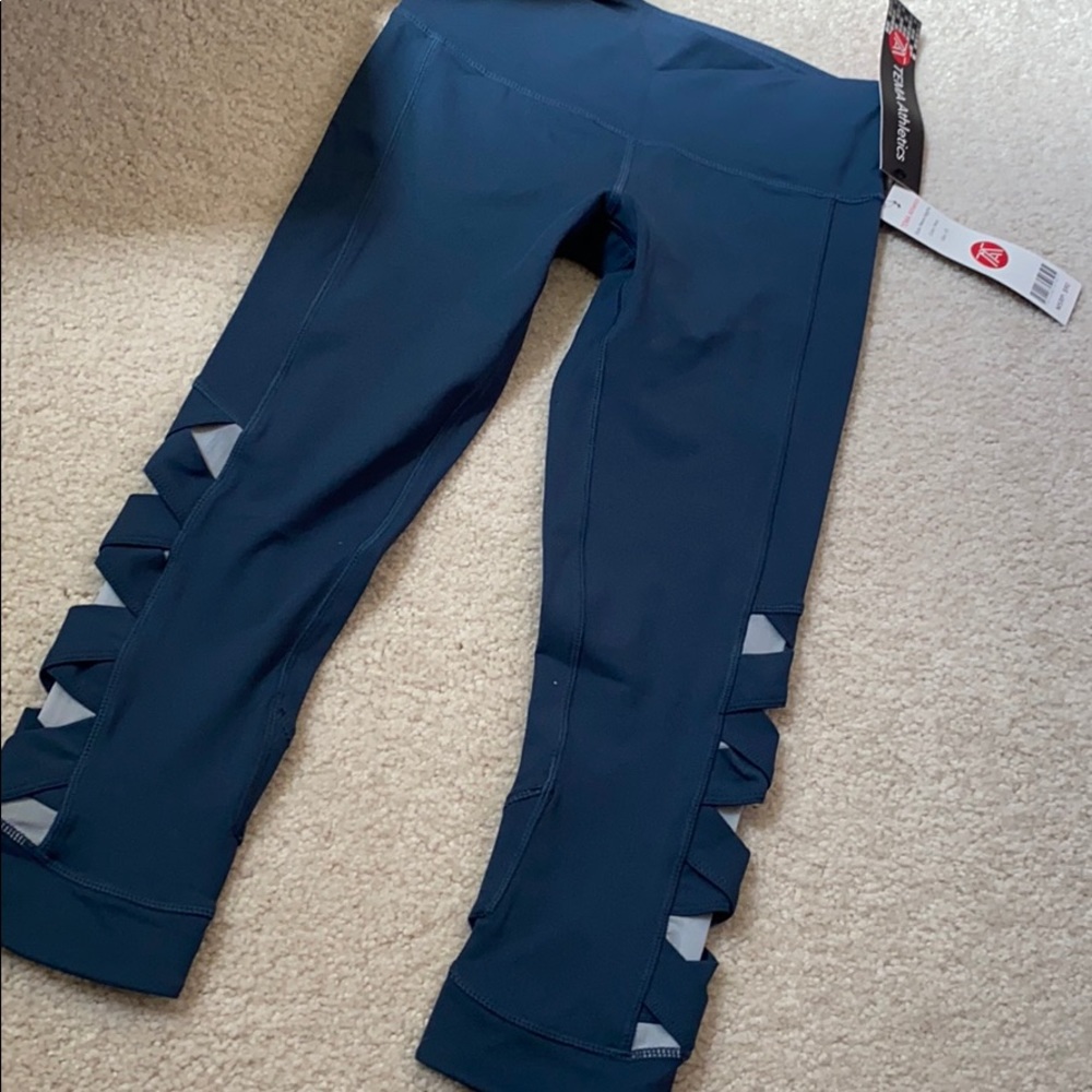 Tema leggings, criss cross in teal